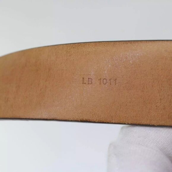 LOUIS VUITTON Damier Ebene Belt Leather 2Set Black LV Auth - Picture 7 of 13